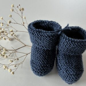 Merino Booties 0-3 Months Blue