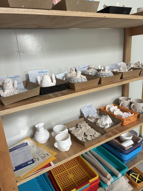 Painted ceramic pieces