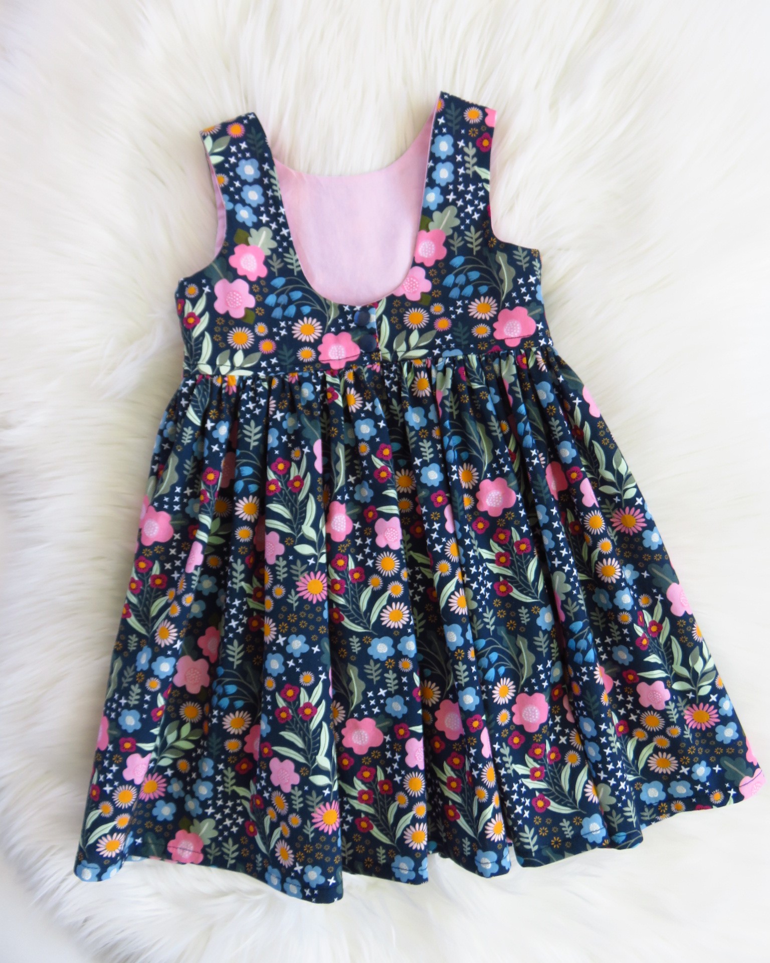 Party Dress Navy Mixed Garden - Image 2