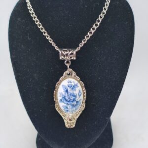 Blue And White Deft Style Spoon Necklace.