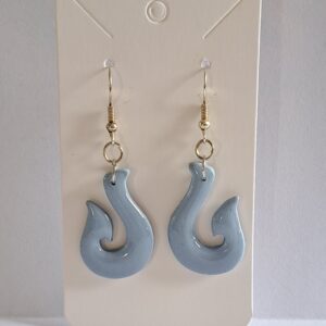 Grey Fish Hook Earrings