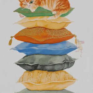 Ginger Cat On Cushions Original Art