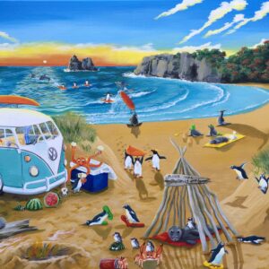 Surfing Fun Print 8inch x 10inch Framed