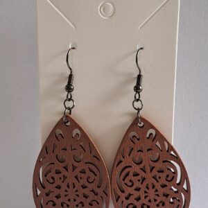 Wooden Māori Design Earrings